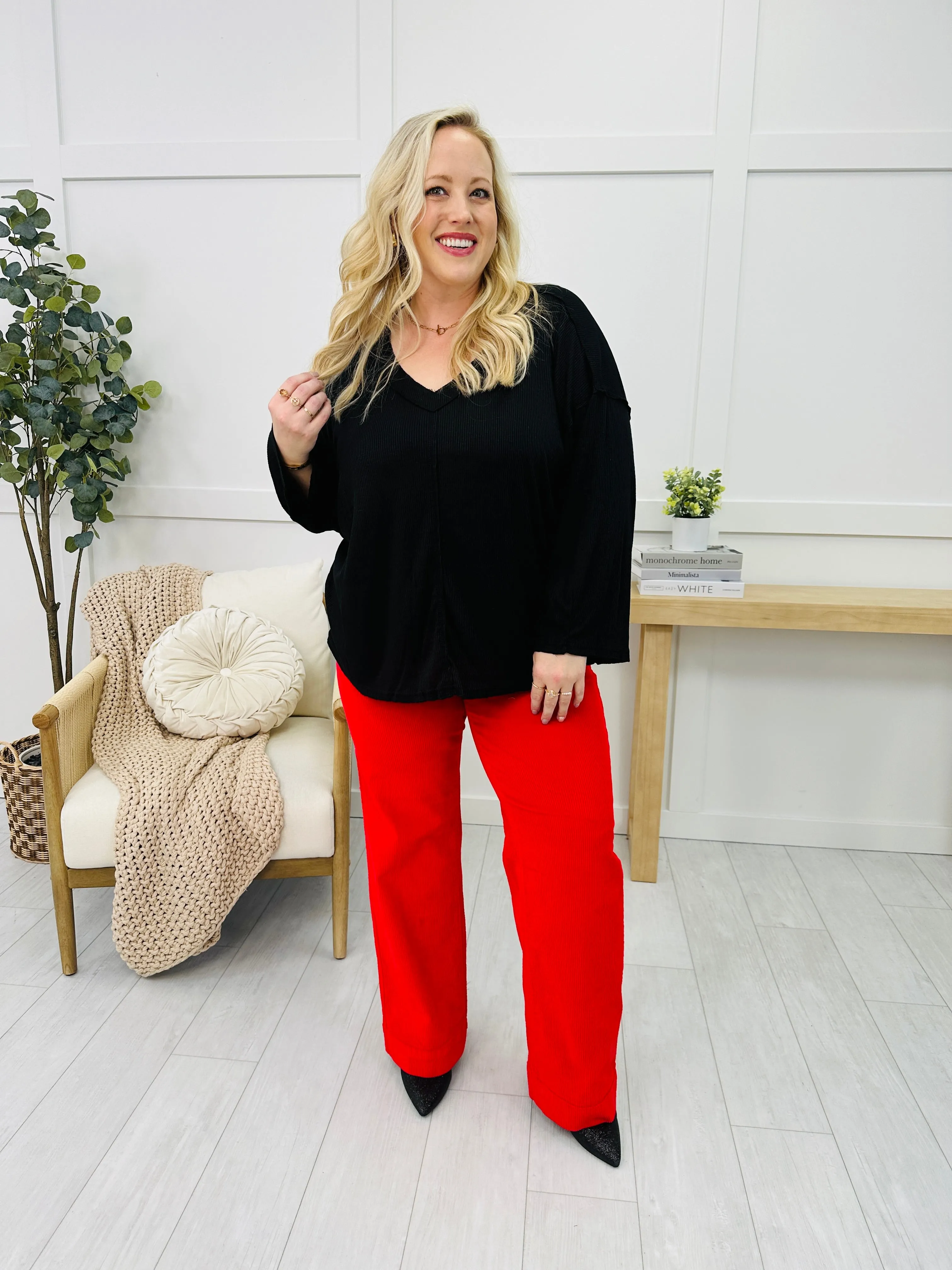 Judy Blue All is Bright Wide Leg Corduroy Trousers in Reg/Curvy