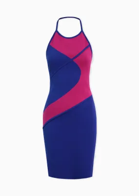 Karmaine – Bicolor Twist Halter Dress