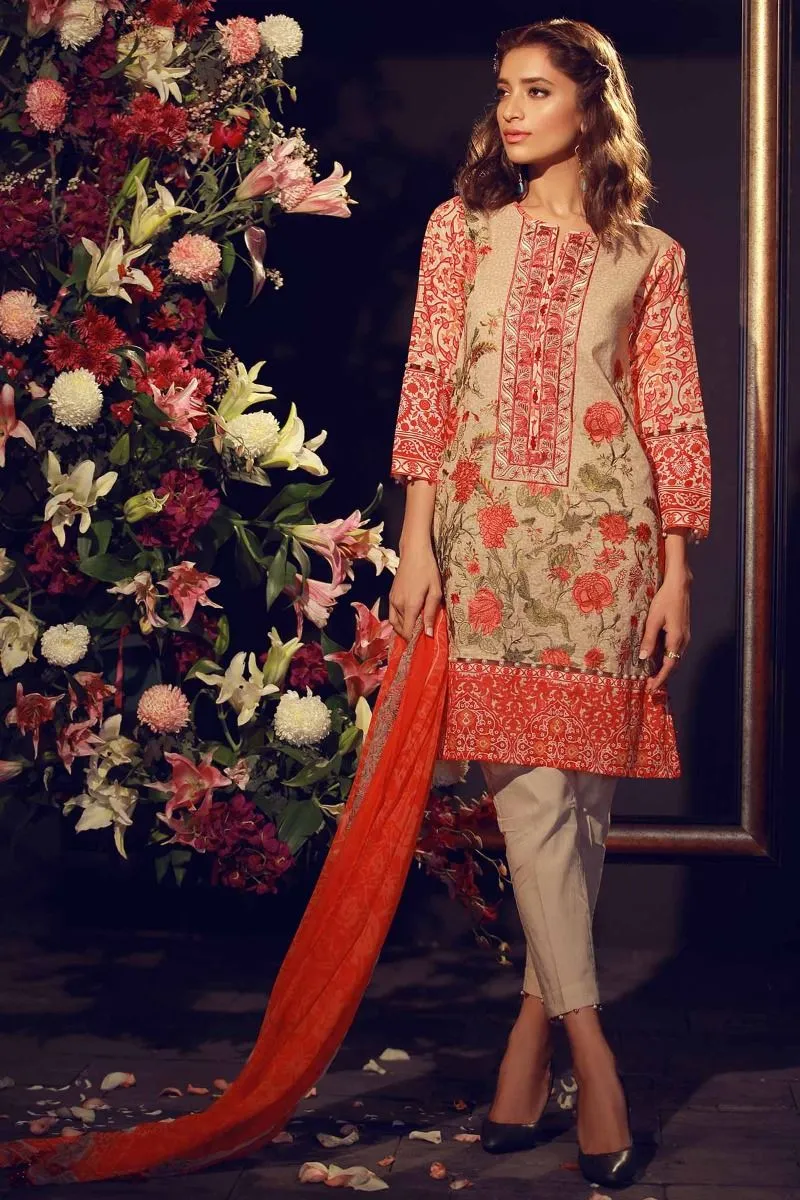 Khaadi Summer Lawn Collection 2018 Vol-2 – F18210 Beige