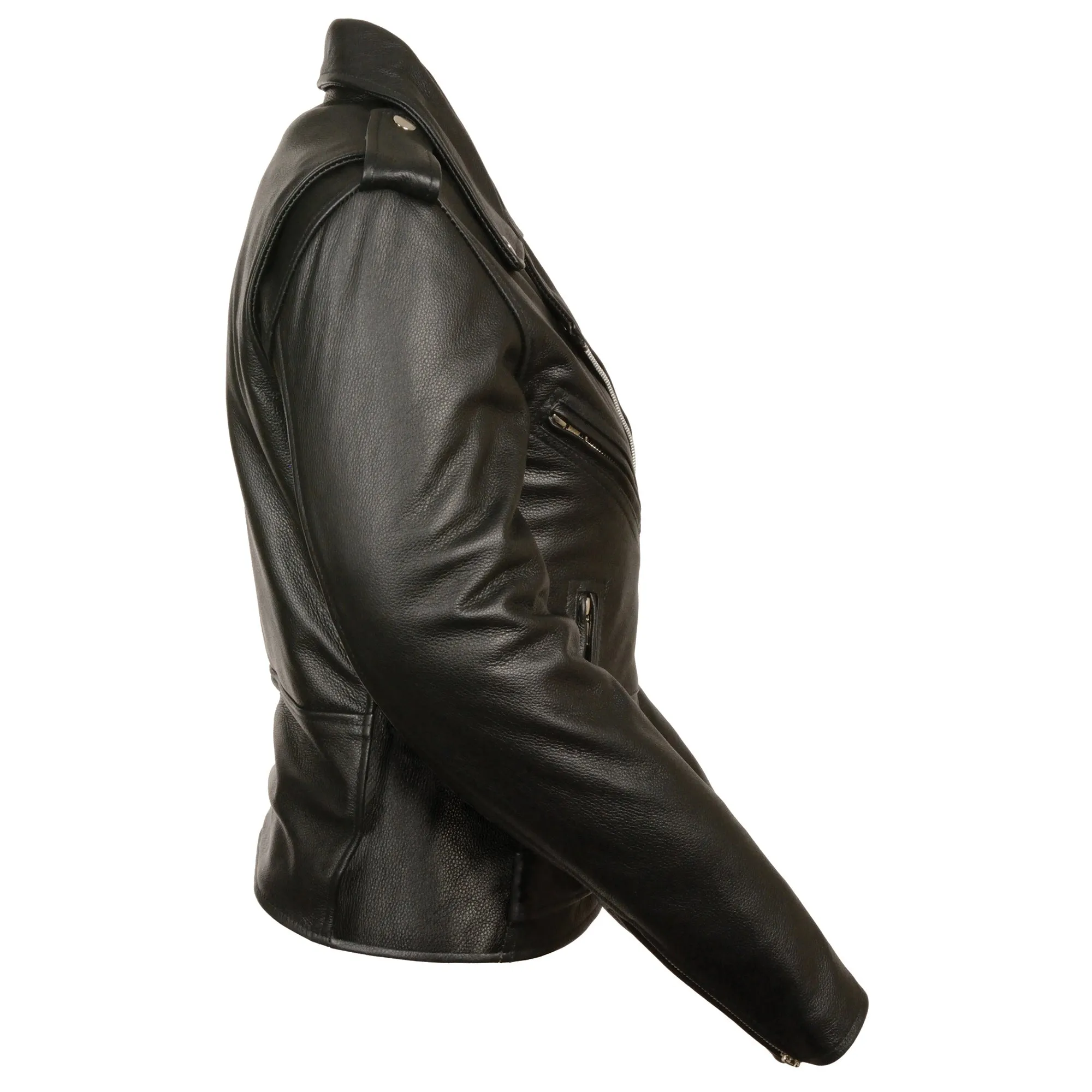 Ladies Full Length Traditional Leather Police Jacket