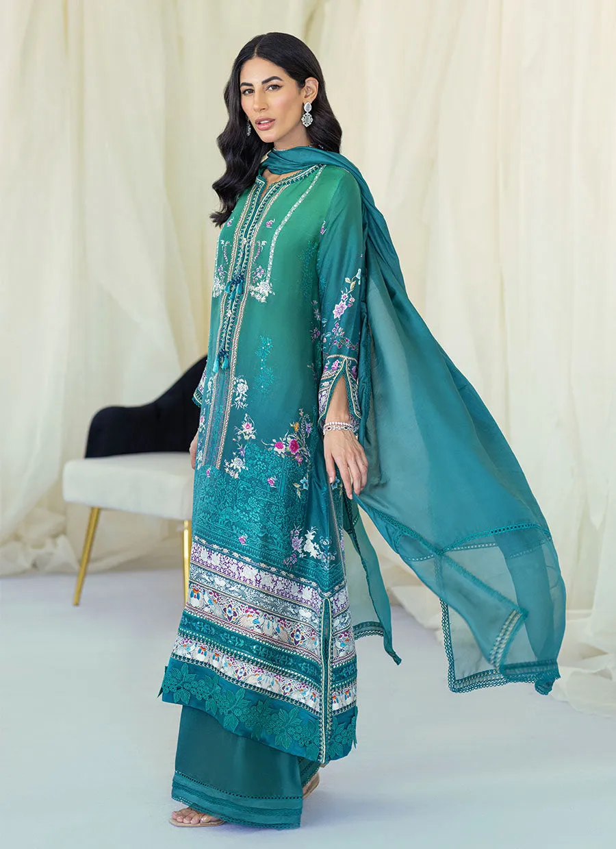 Lillian Ombre Silk Shirt and Dupatta