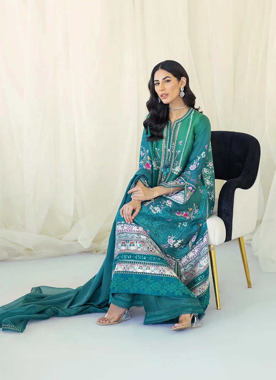 Lillian Ombre Silk Shirt and Dupatta