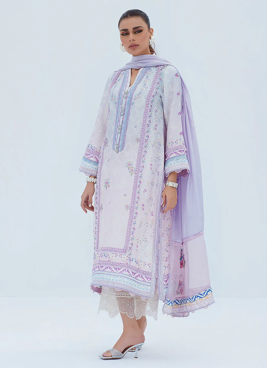 Liz Lilac Shirt And Dupatta