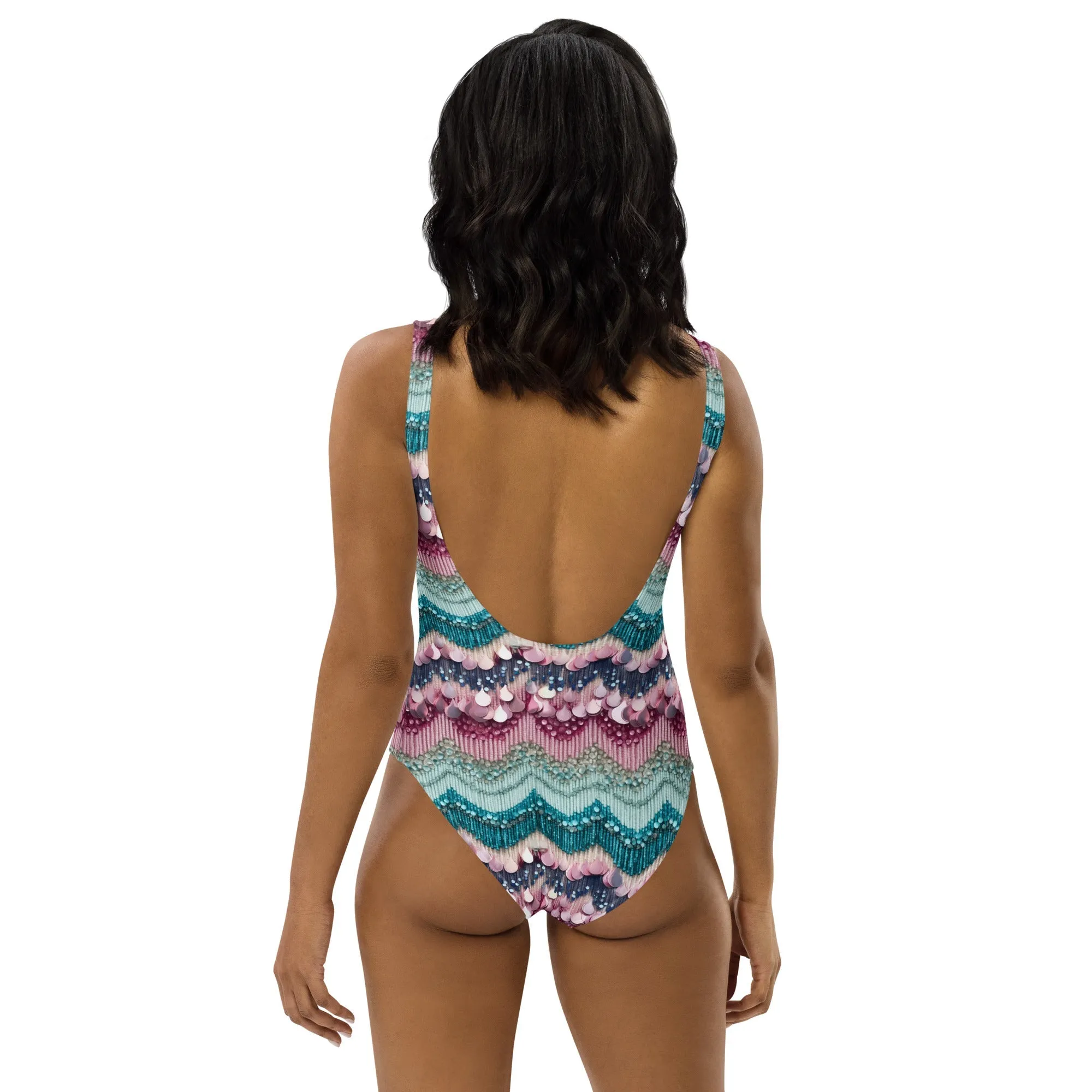 Lovers Era One-Piece Swimsuit or Bodysuit- Beads Printed on Fabric