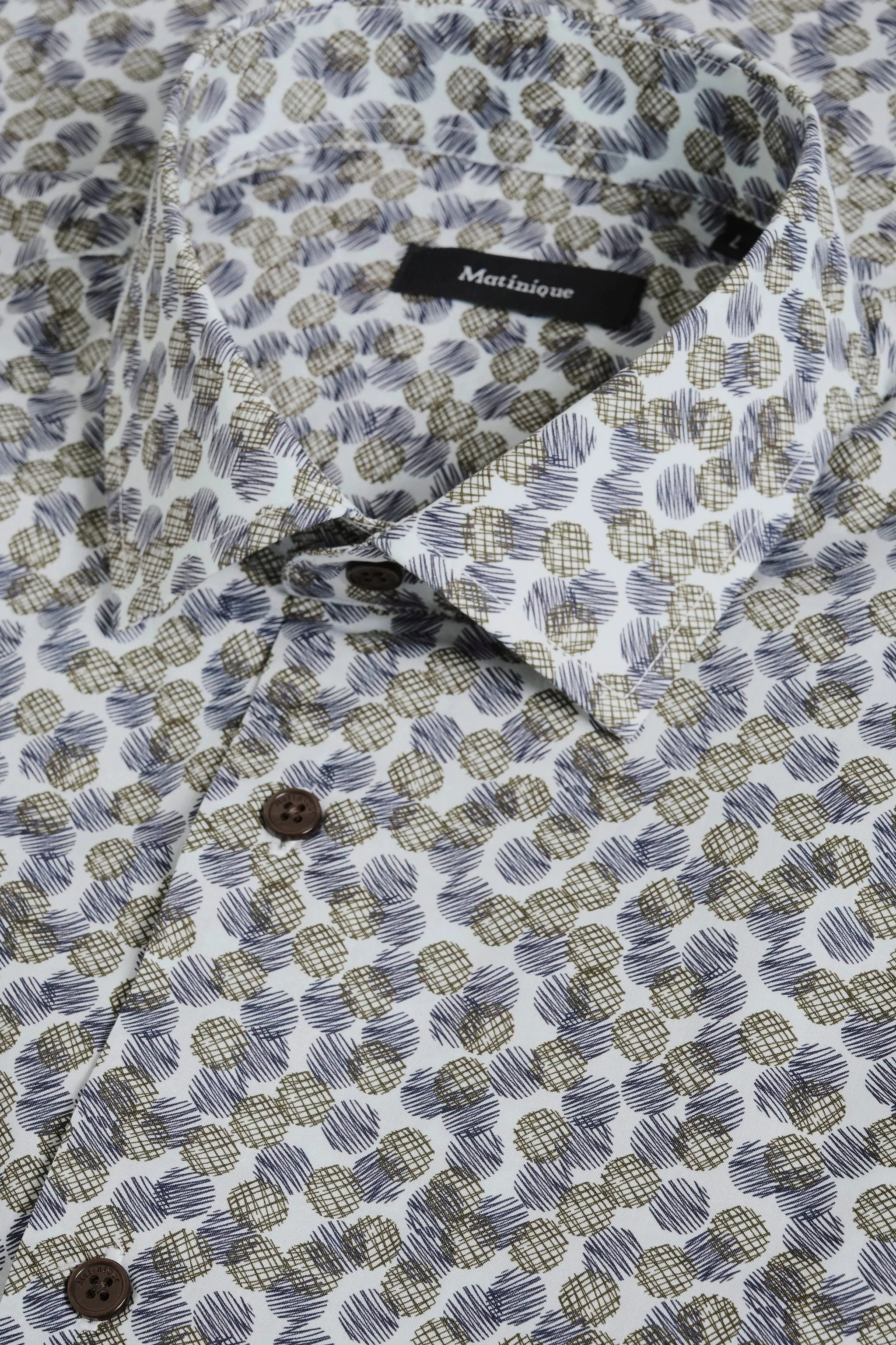 Matinique Retro Pattern Shirt Olive