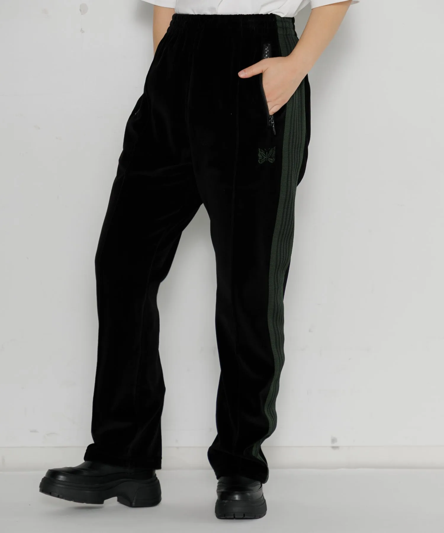 【MEN , WOMEN】NEEDLES Narrow Track Pant - C/Pe Velour