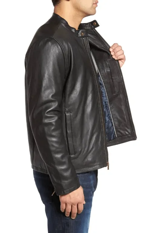 Mens Black Casual Leather Jacket