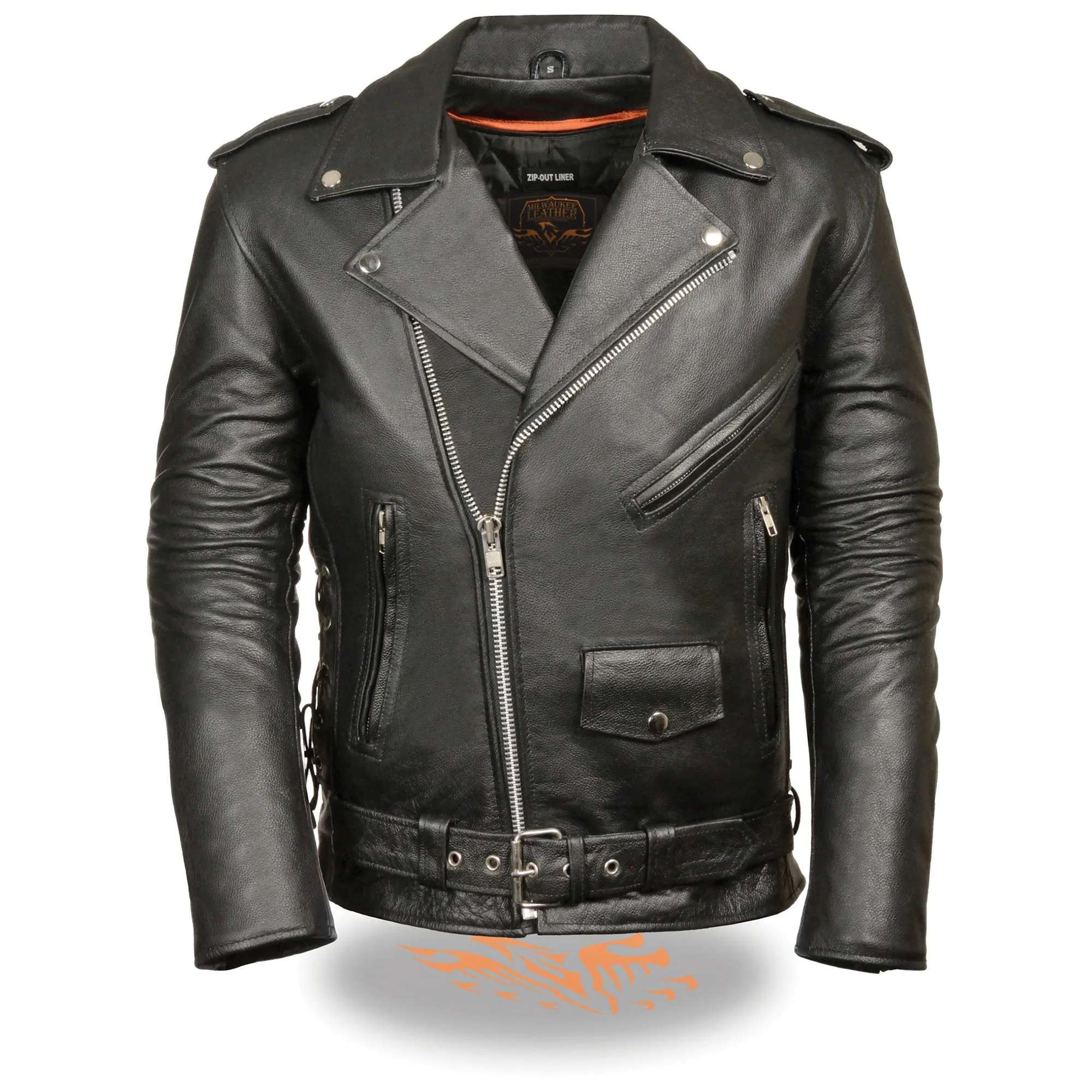 Men's Classic Side Lace Police Style M/C Jacket