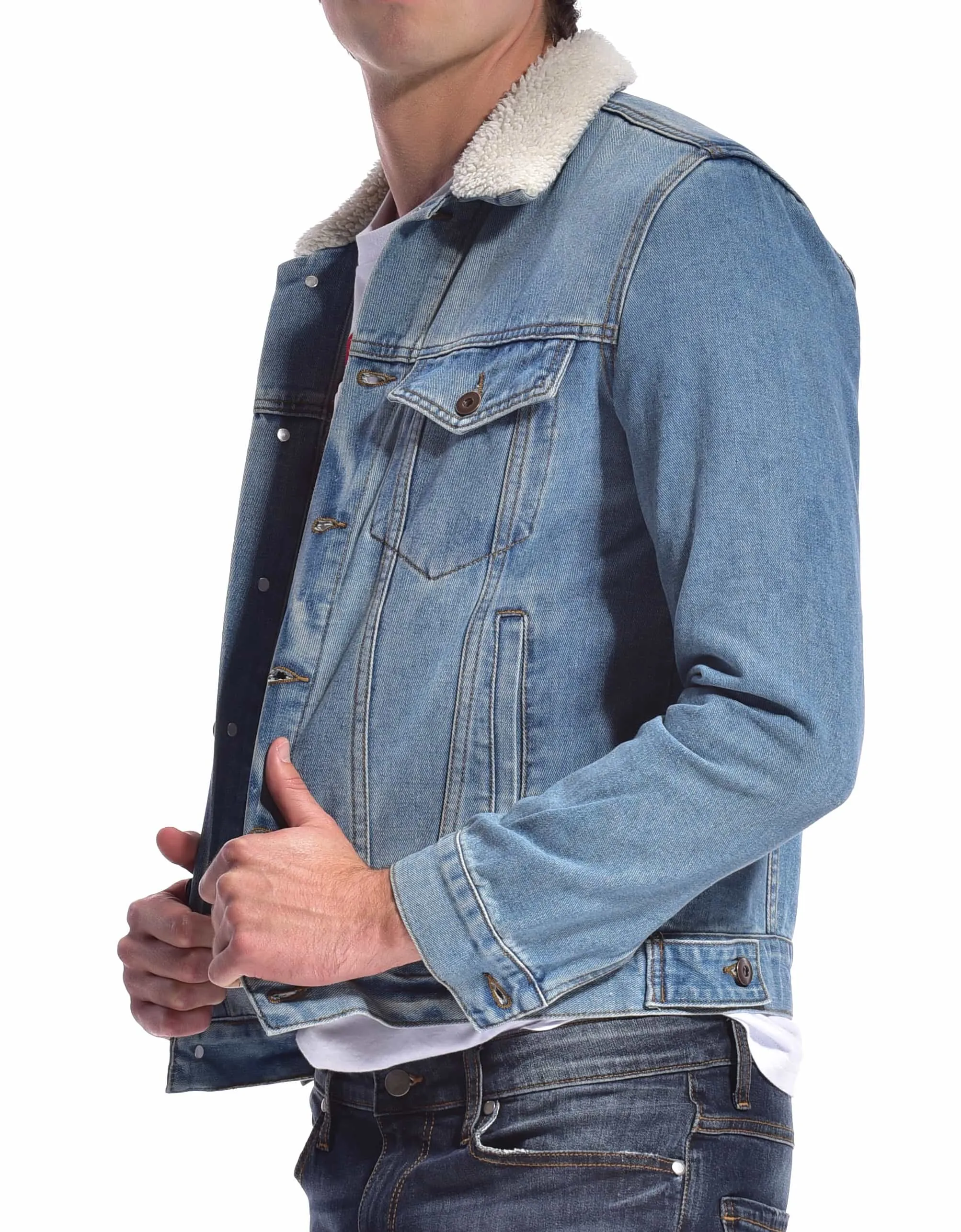 MEN'S DENIM TRUCKER SHERPA JACKET