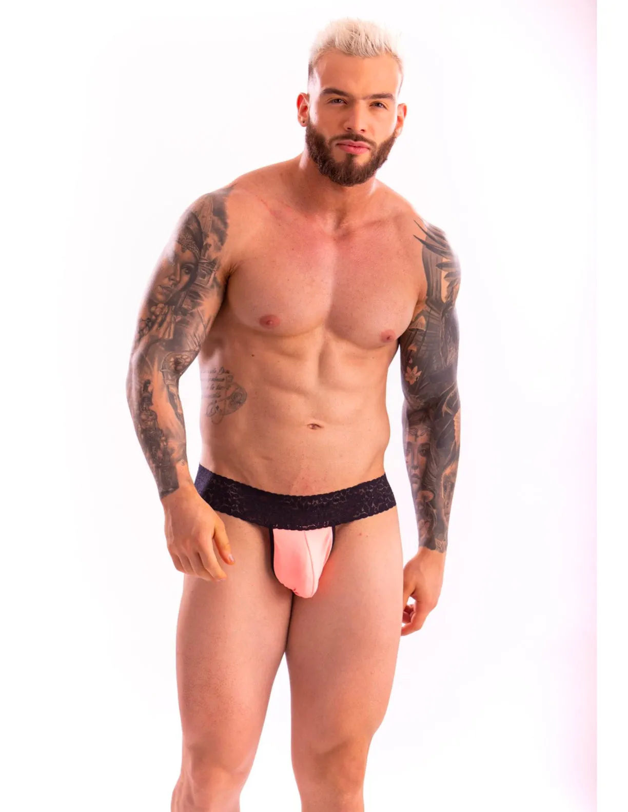 Mens Lace Trim Thong