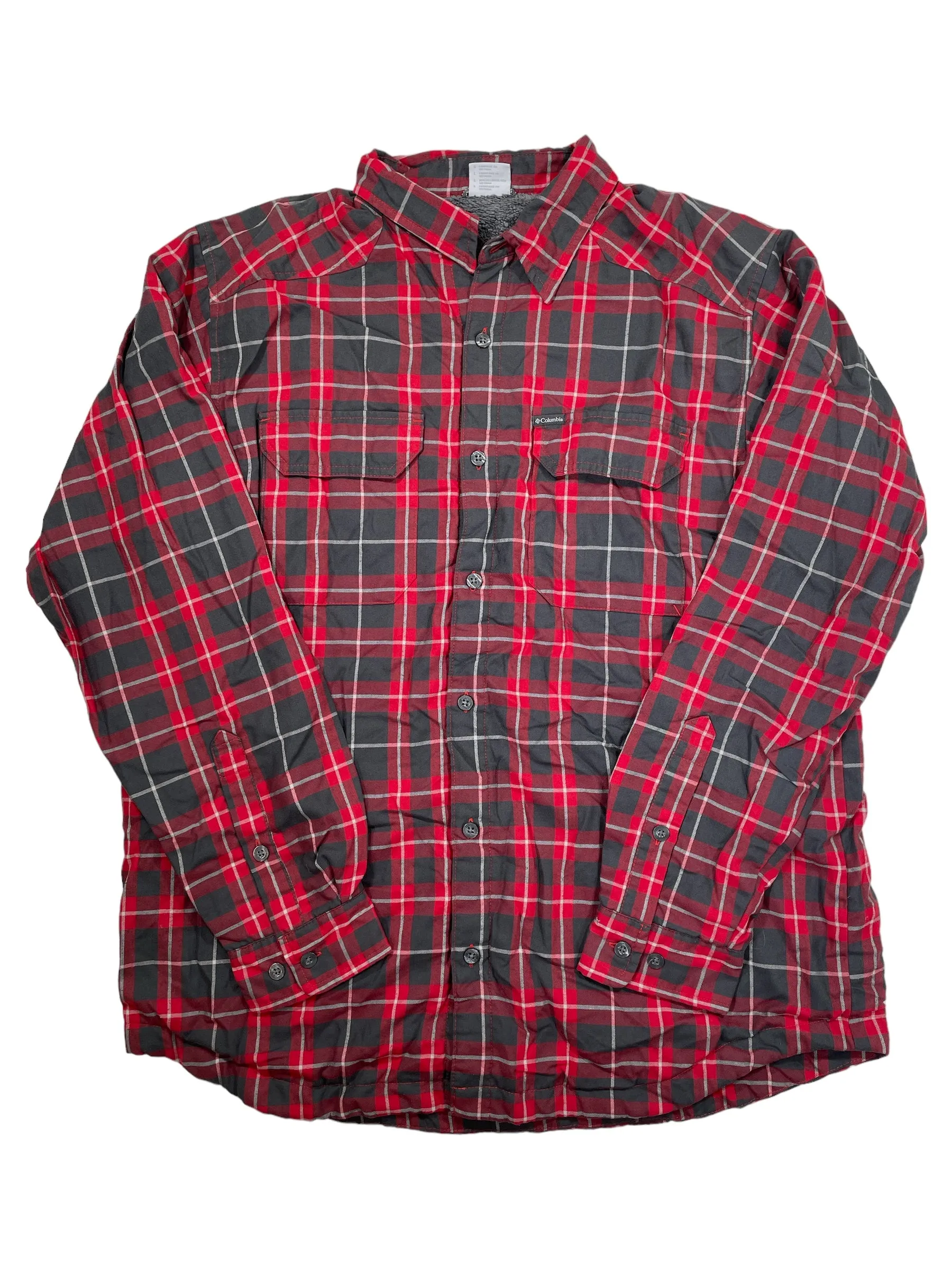 Mens Plaid Sherpa-Lined Shirt Jacket