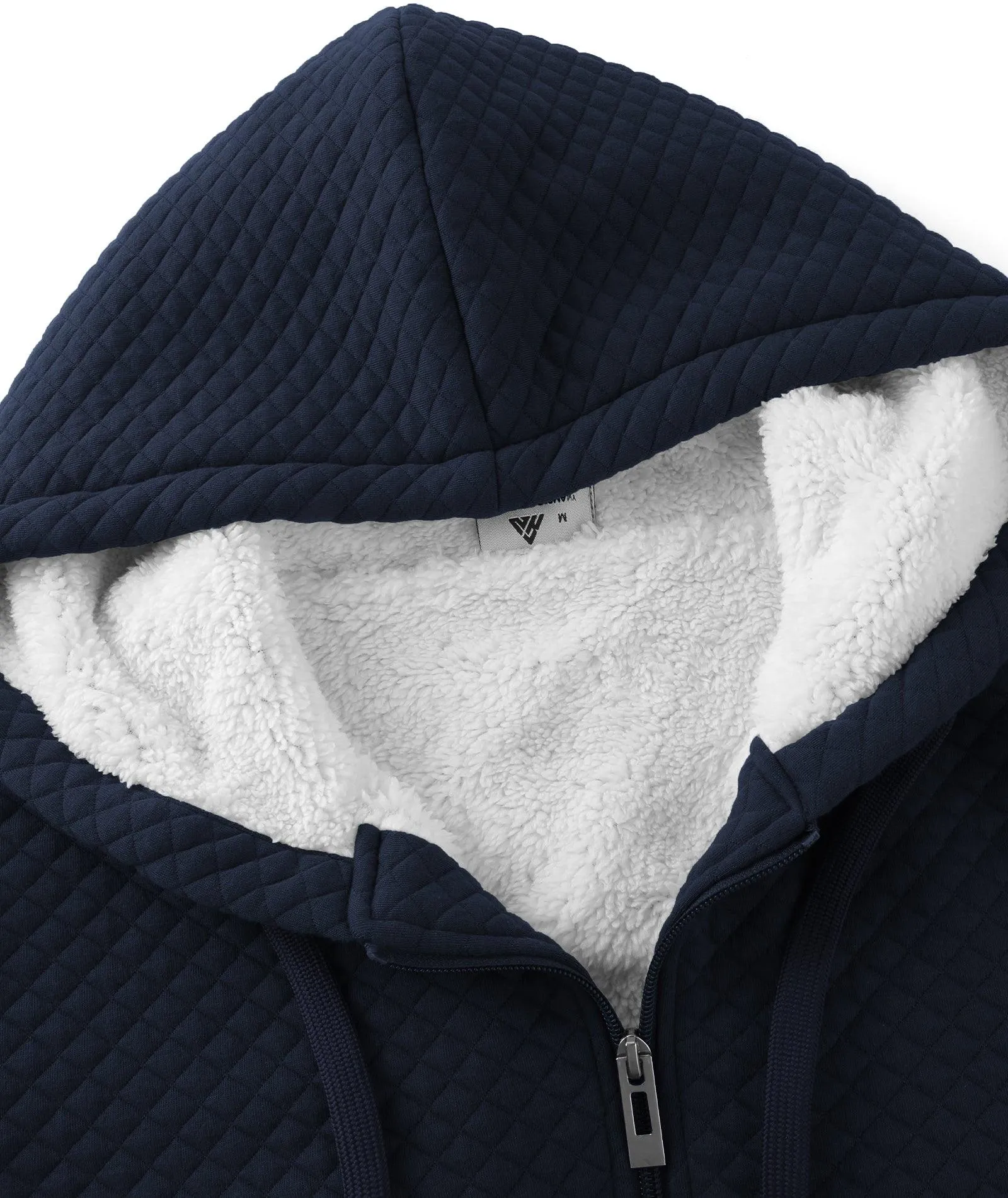 Men's Solid Color Full Zipper Fleece Hoodie-ZPK006395