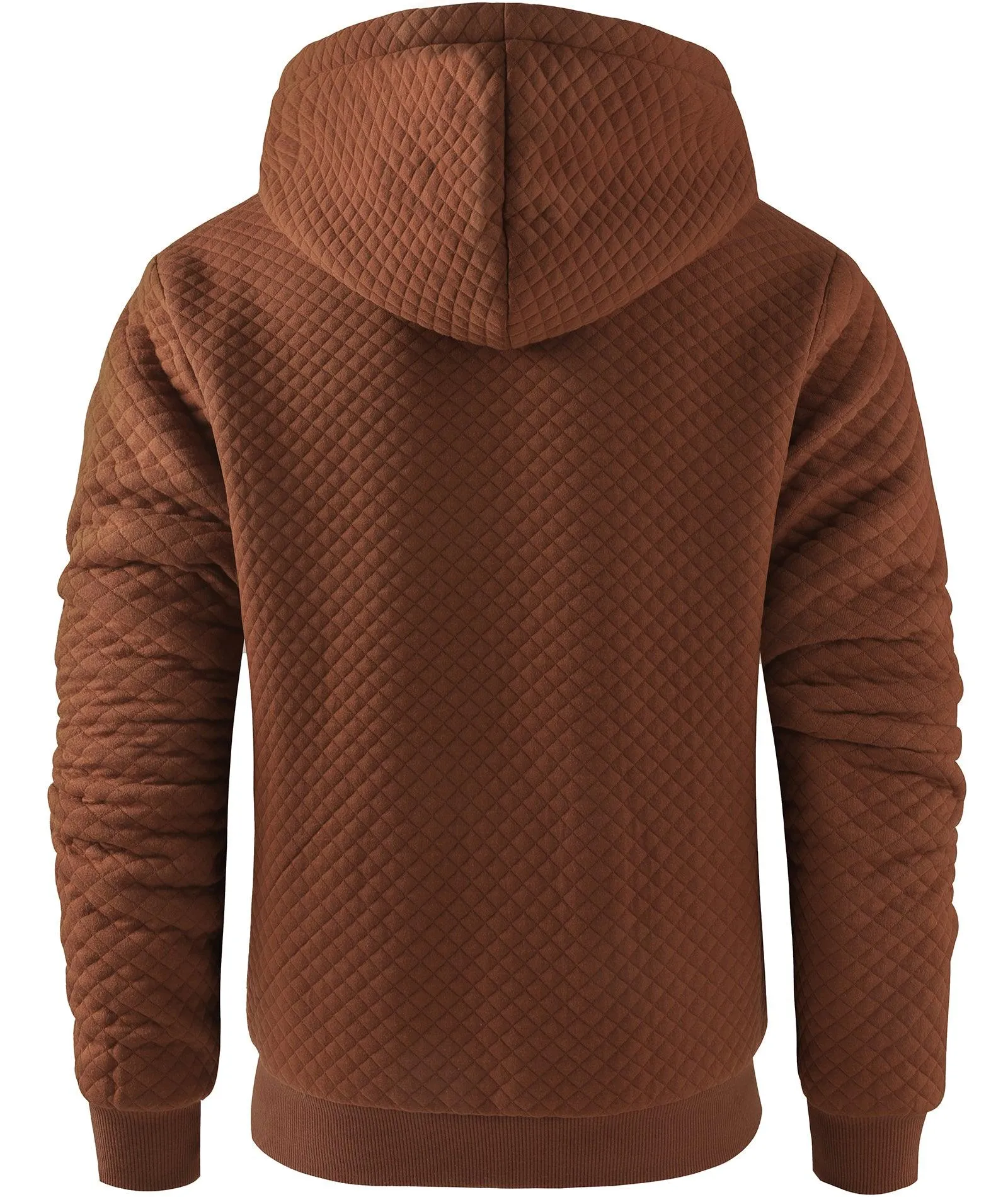 Men's Solid Color Full Zipper Fleece Hoodie-ZPK006395