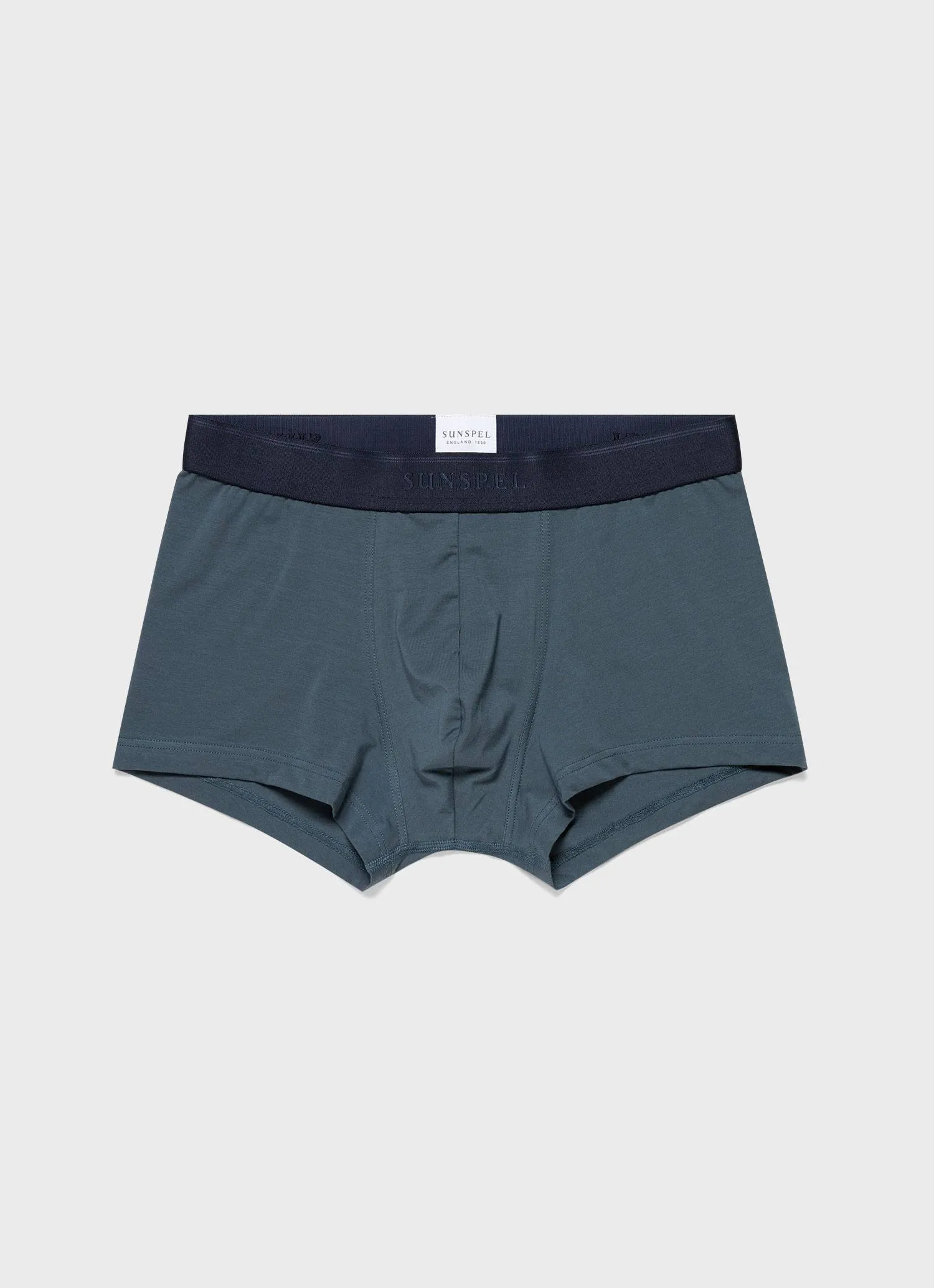 Men's Stretch Cotton Trunks in Dark Petrol