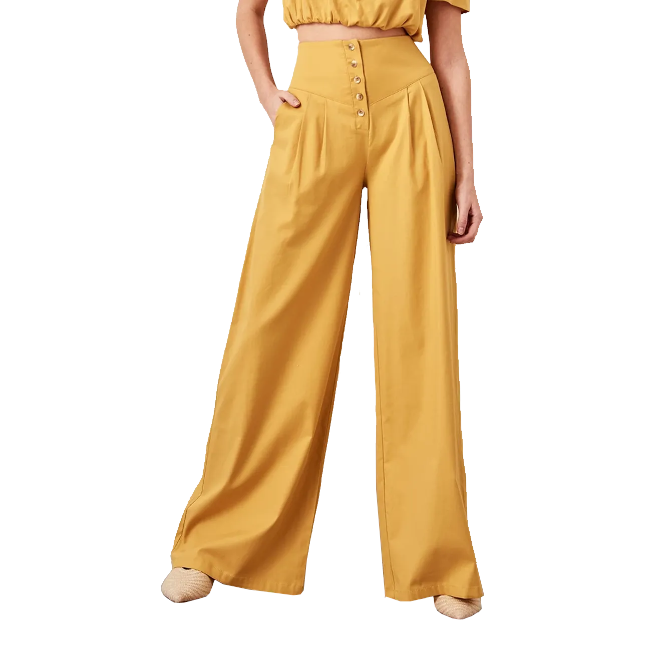 Mustard Button Pants