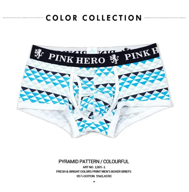 New men's Underwear Boxers Gorgeous Color Printing men Underwear Cotton Lingerie Sexy Boxers Factory Wholesale   091265#605