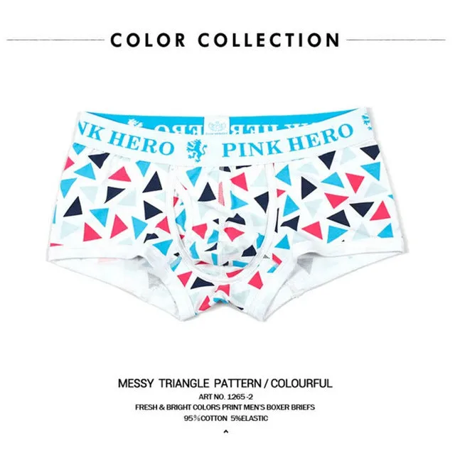 New men's Underwear Boxers Gorgeous Color Printing men Underwear Cotton Lingerie Sexy Boxers Factory Wholesale   091265#605