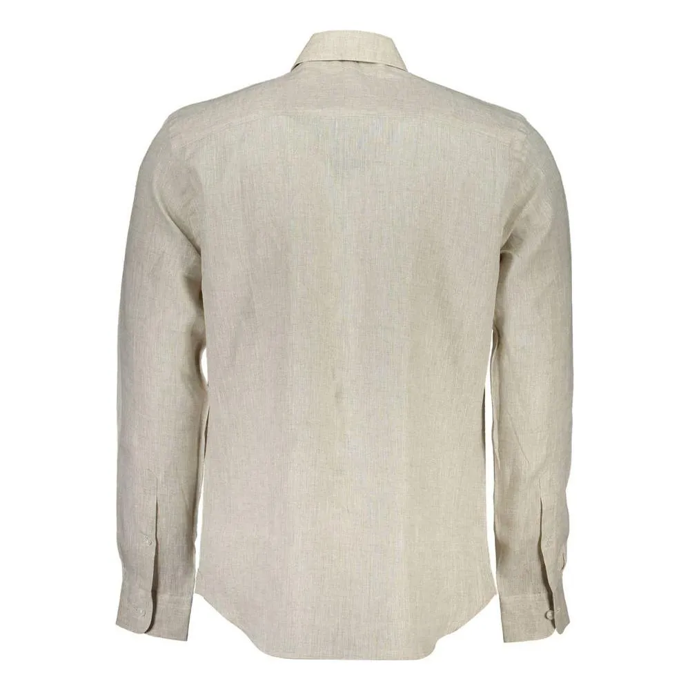 North Sails Beige Linen Men Shirt