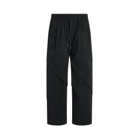 Nylon Piped Pants in Black