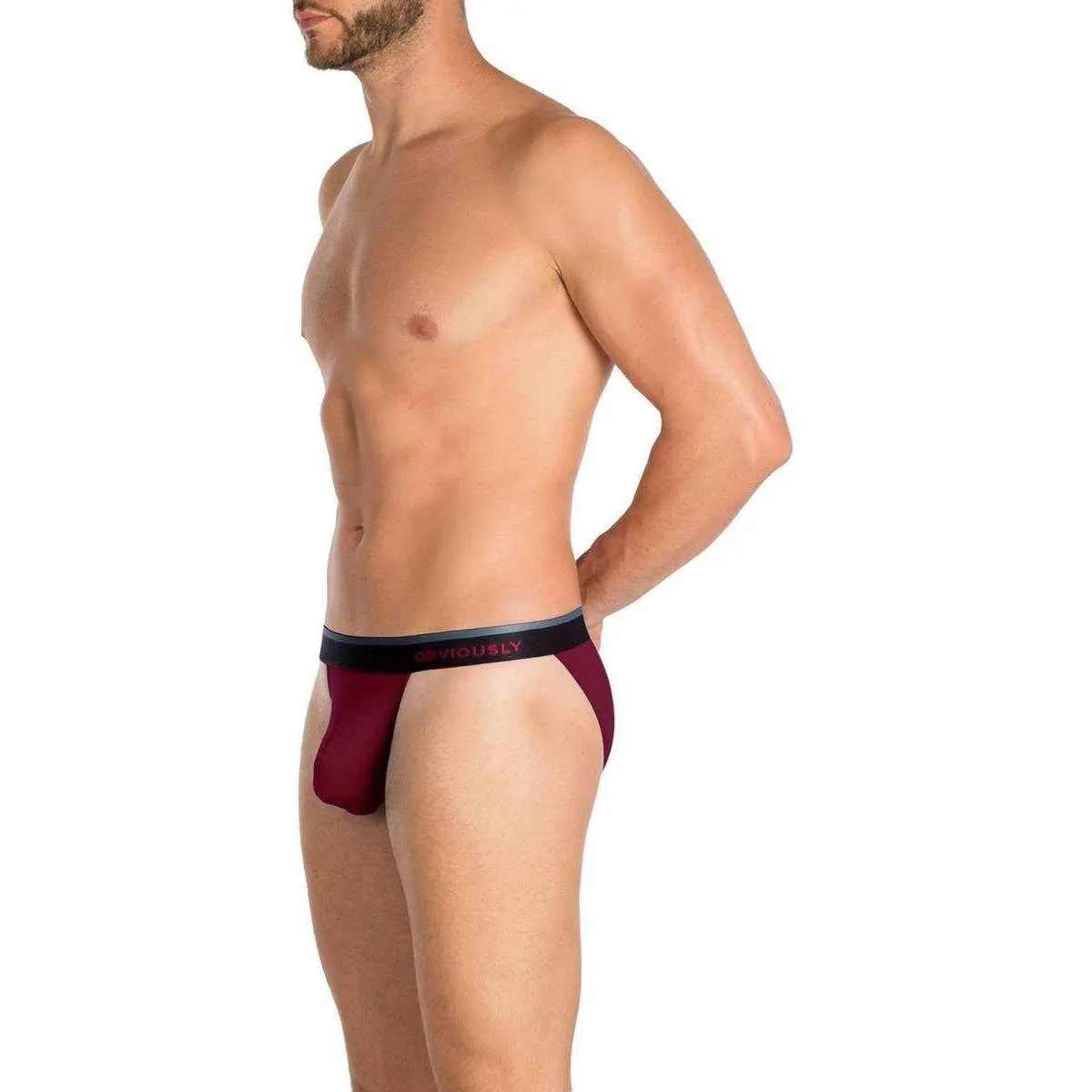 Obviously PrimeMan AnatoMAX Bikini Brief - Maroon Burgundy