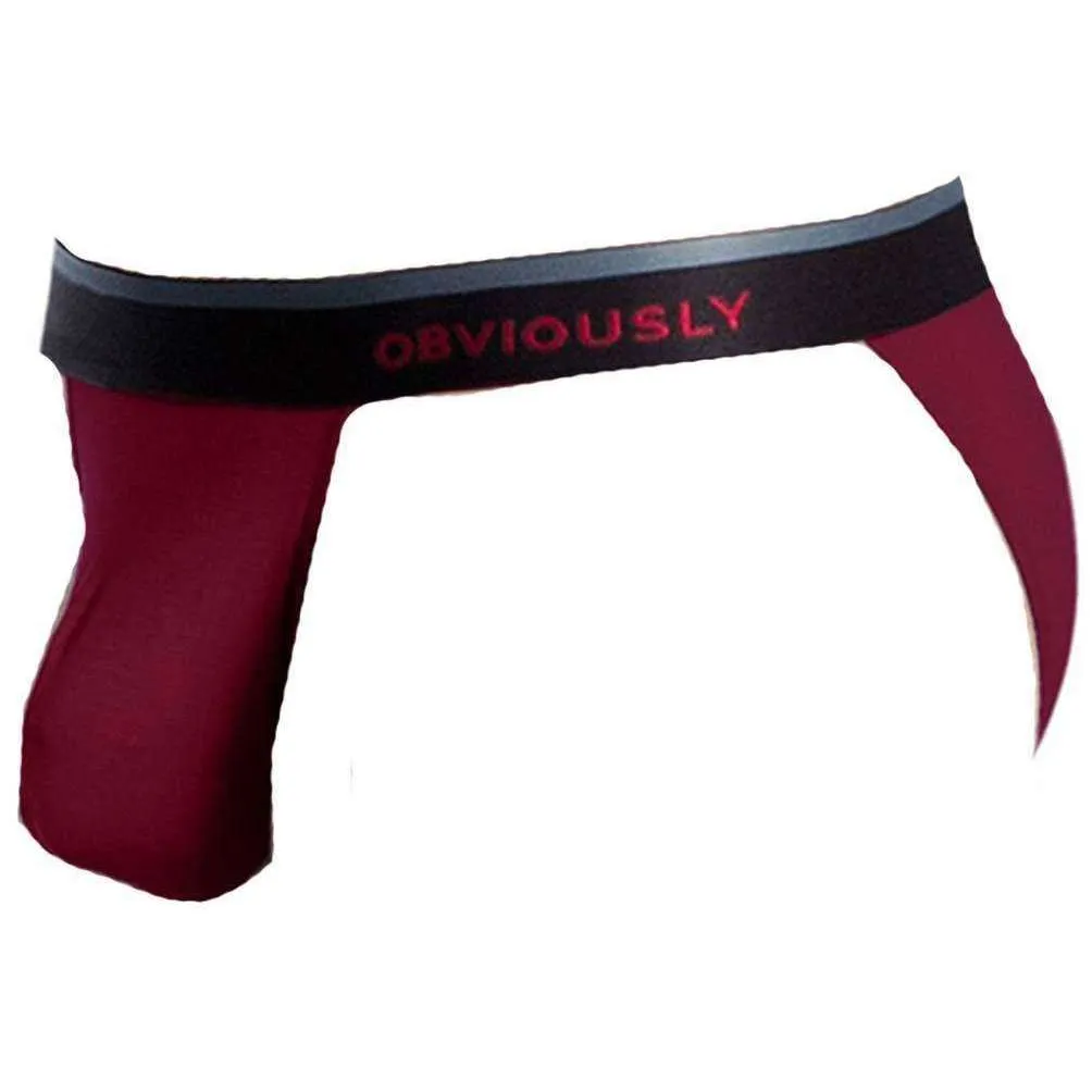 Obviously PrimeMan AnatoMAX Bikini Brief - Maroon Burgundy