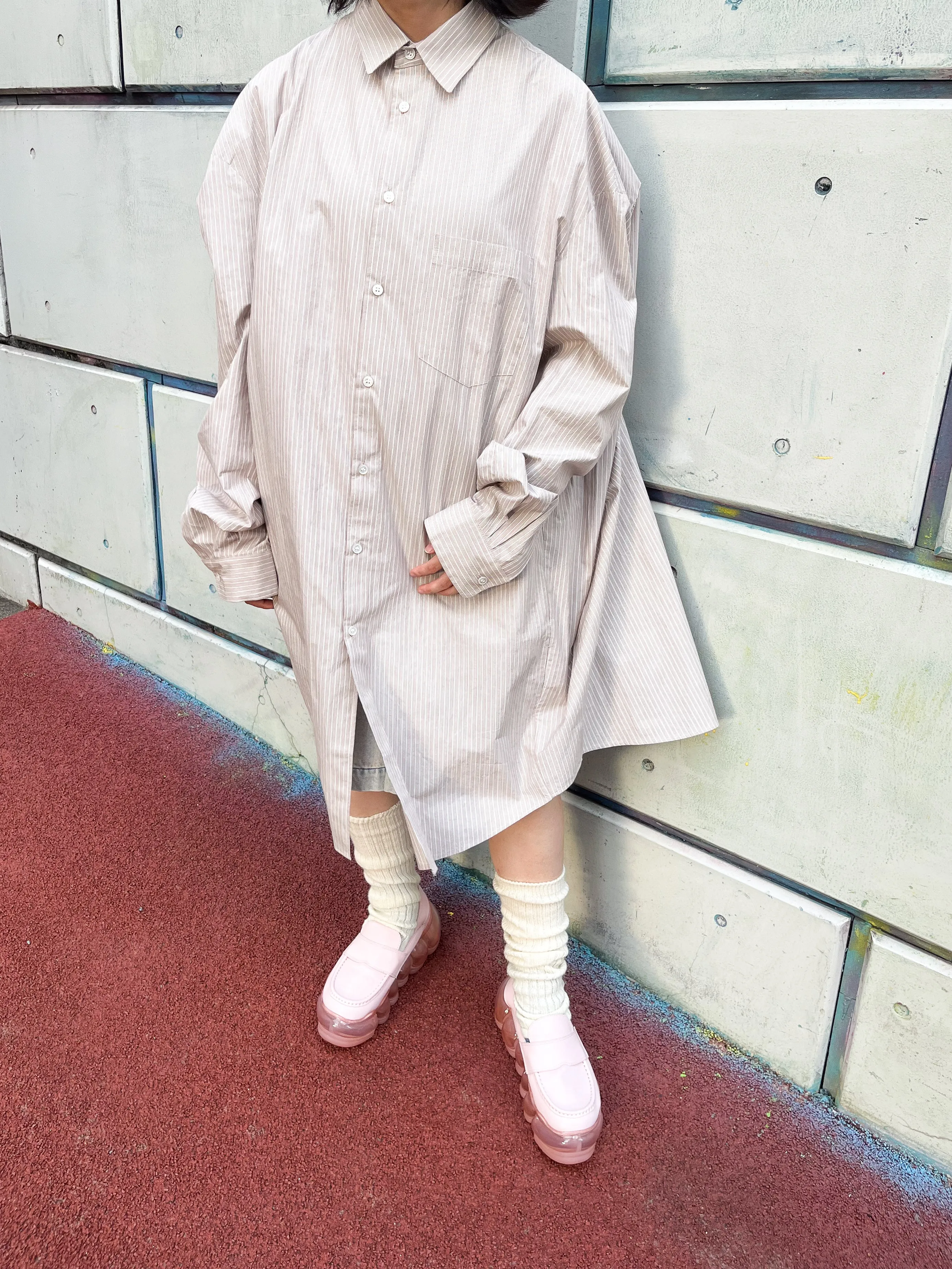 Oval Long Shirt / Beige