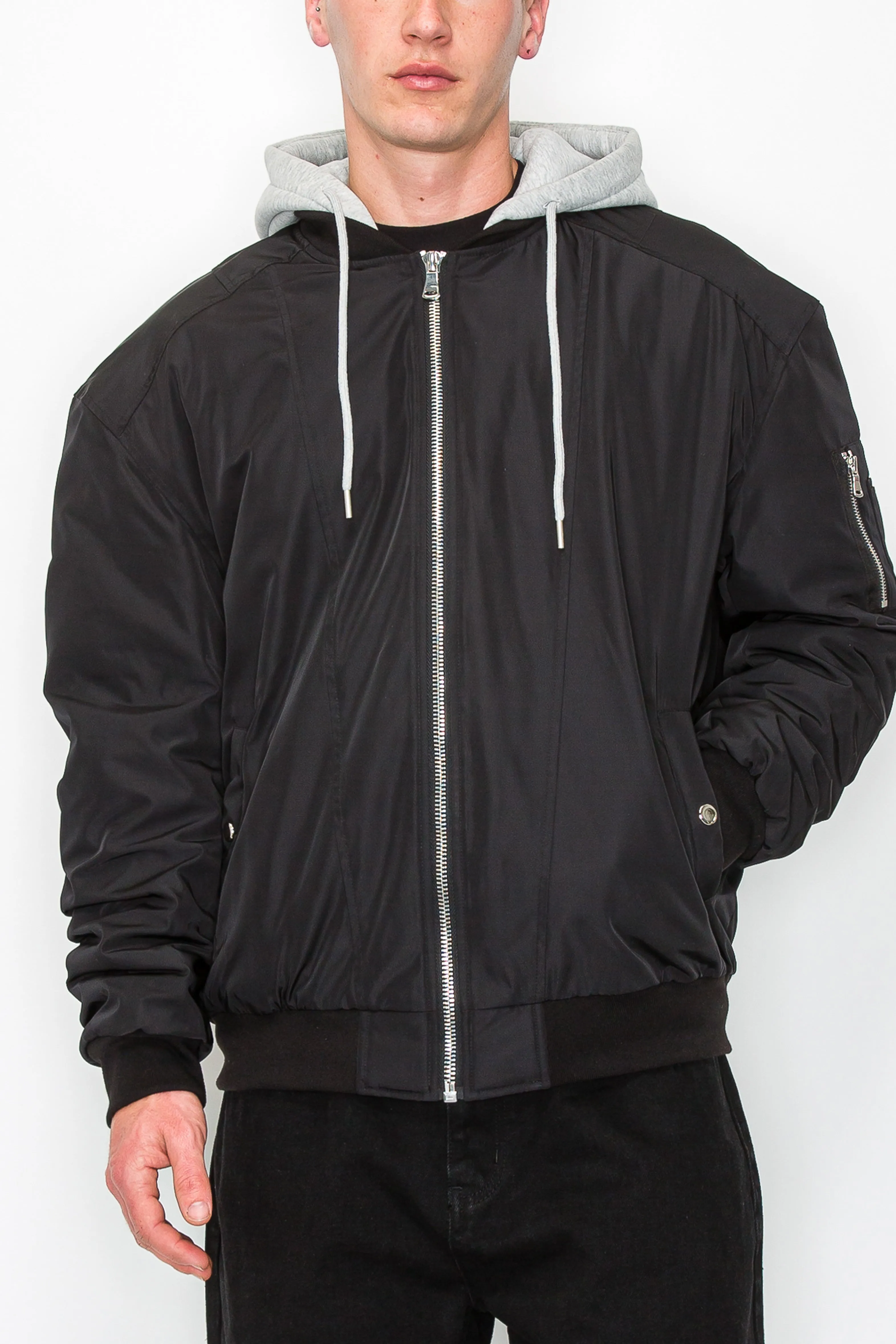 Oversize Hooded Bomber Jacket