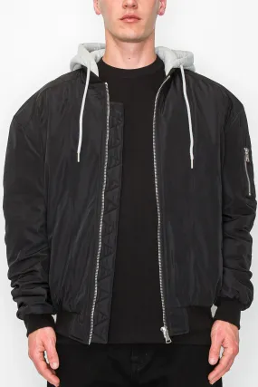 Oversize Hooded Bomber Jacket