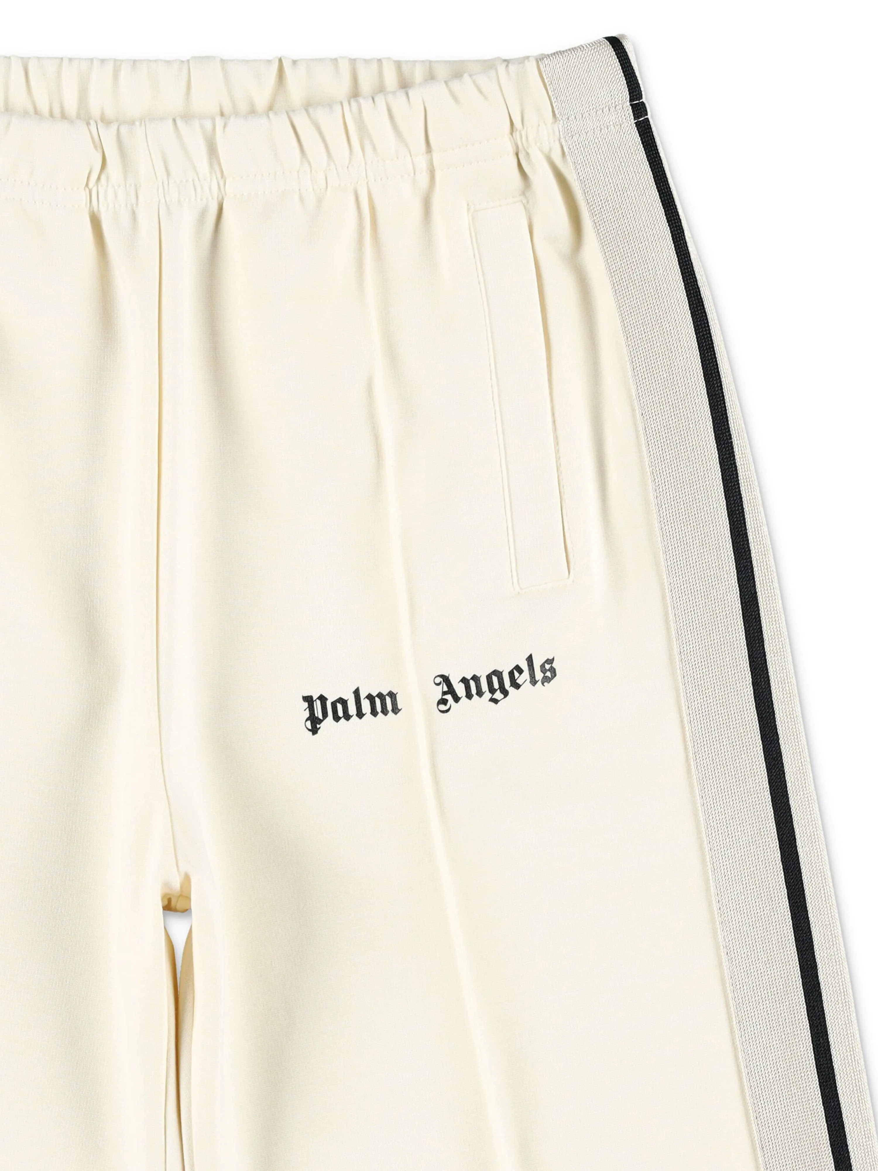 Palm Angels Girls New Track Wide Leg Pants in White