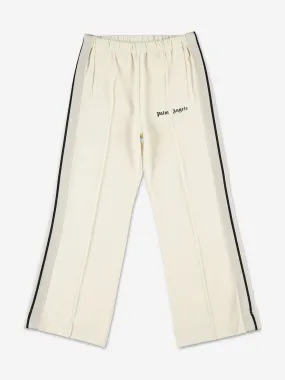 Palm Angels Girls New Track Wide Leg Pants in White