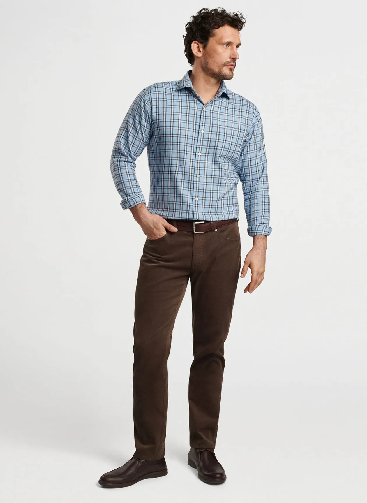 Peter Millar Superior Soft Corduroy Five-Pocket Pant-Espresso