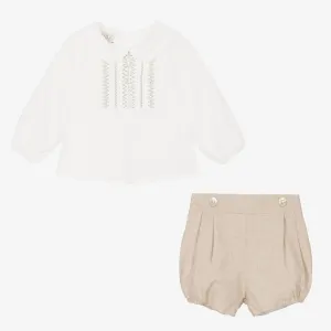 PR Arrulo Ivory/Beige Bloomer Outfit