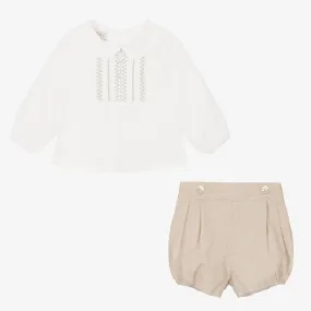 PR Arrulo Ivory/Beige Bloomer Outfit