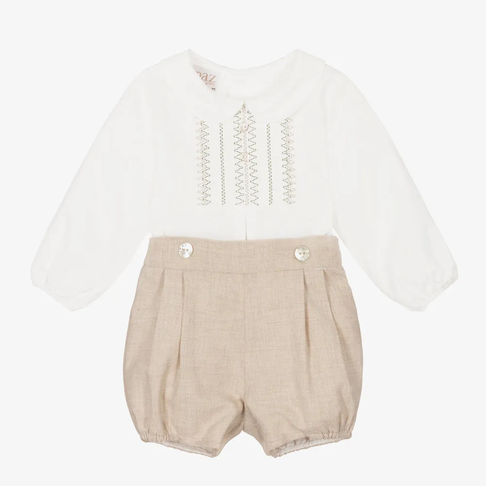 PR Arrulo Ivory/Beige Bloomer Outfit