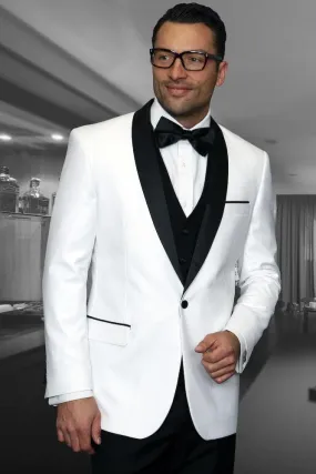 "Encore" White 1-Button Shawl Tuxedo (4-Piece Set)