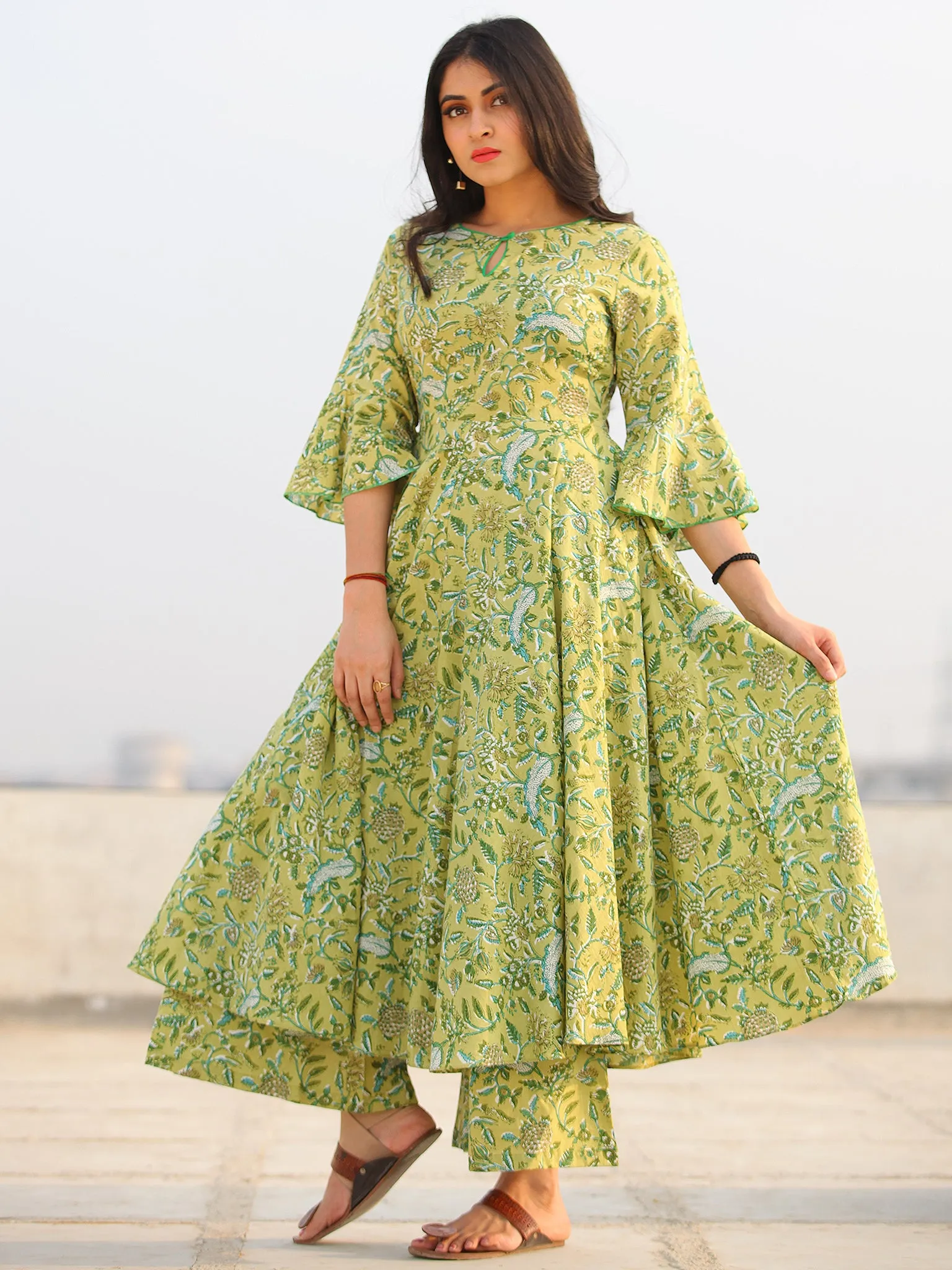 Raas Nawfar - Set of Flared Kurta & Palazzo  - KS101A2299