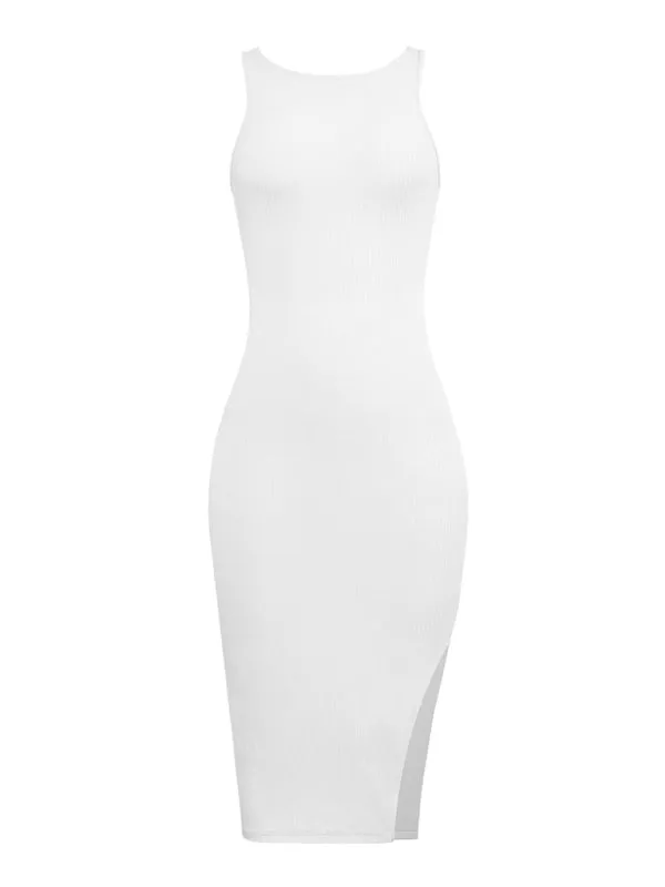 Ribbed Reversible Sleeveless Bodycon Midi Dress