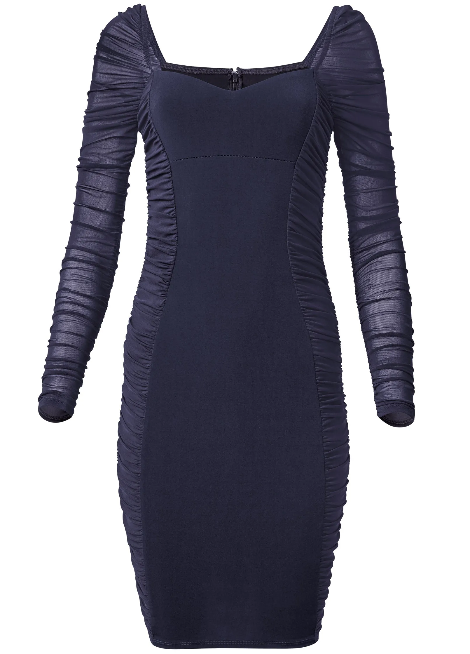 Ruched Side Bodycon Dress - Navy