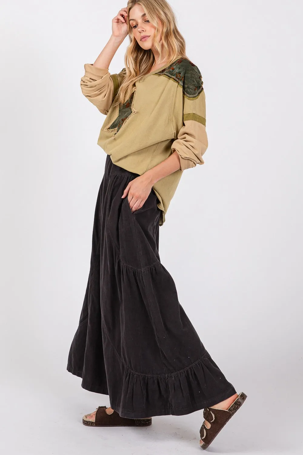 SAGE   FIG High Rise Corduroy Wide Leg Pants