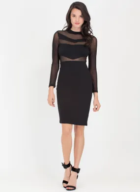 Sheer Leader Bodycon Midi Dress