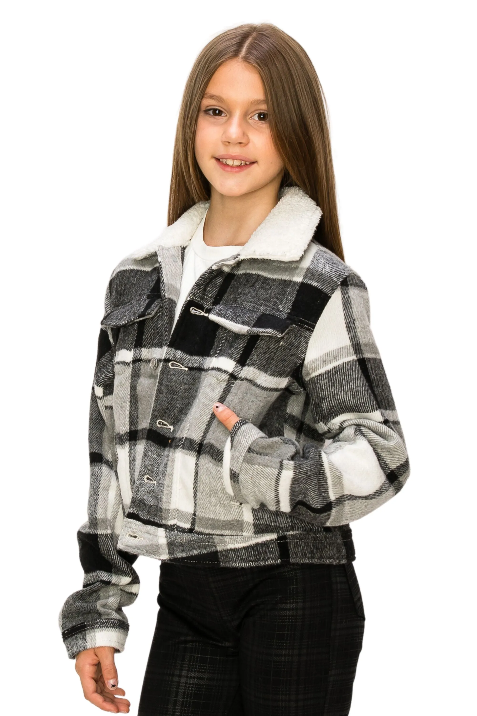 Sherpa Collar Plaid Jacket