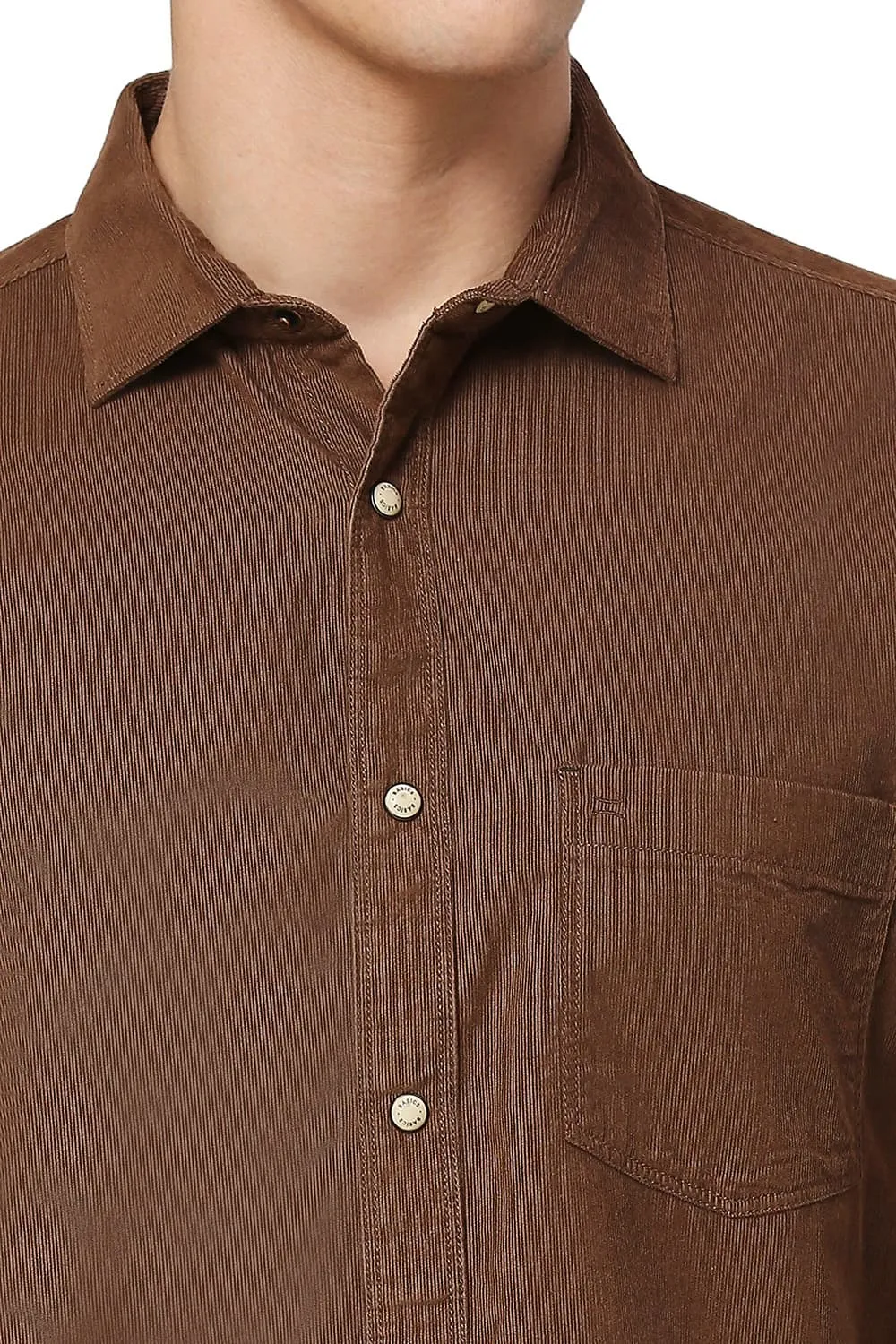 Slim Fit Cotton Cord Halfsleeves Shirt