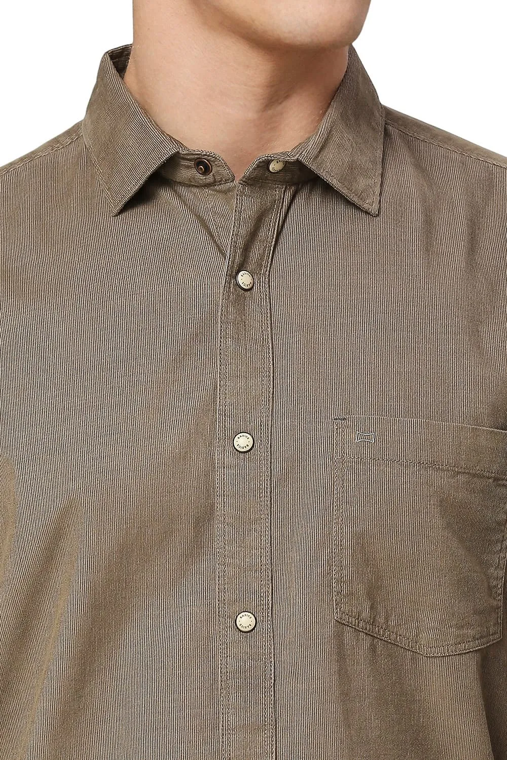 Slim Fit Cotton Cord Halfsleeves Shirt