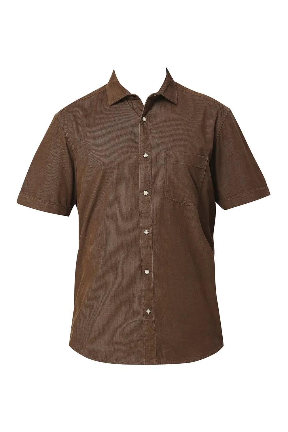 Slim Fit Cotton Cord Halfsleeves Shirt