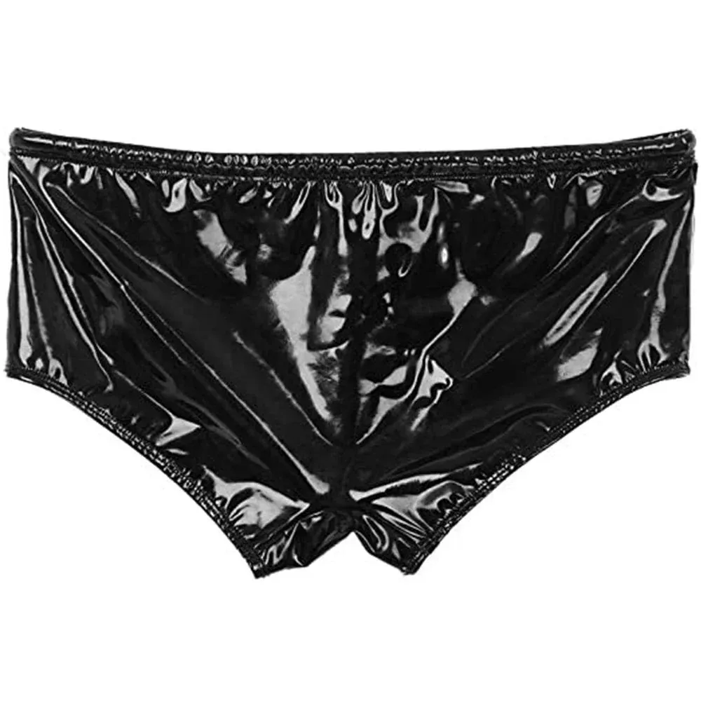 Solid Shiny Latex Patent Leather Boxer