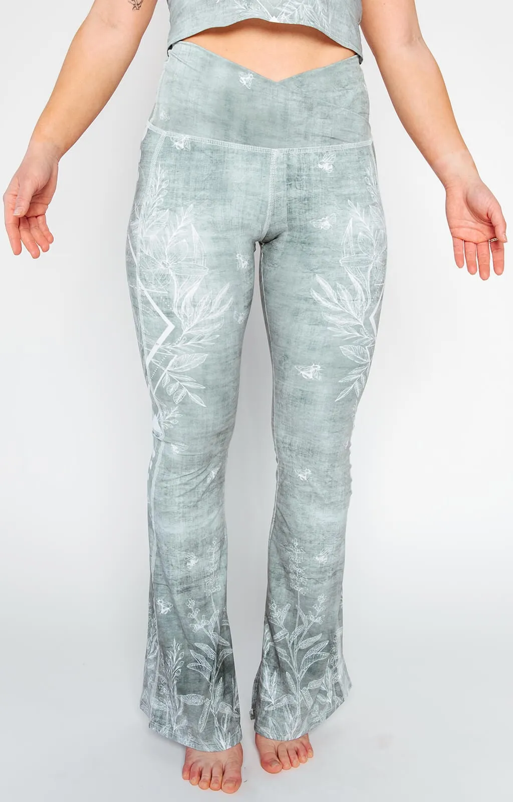 Split Flare Pant In Pure Sage