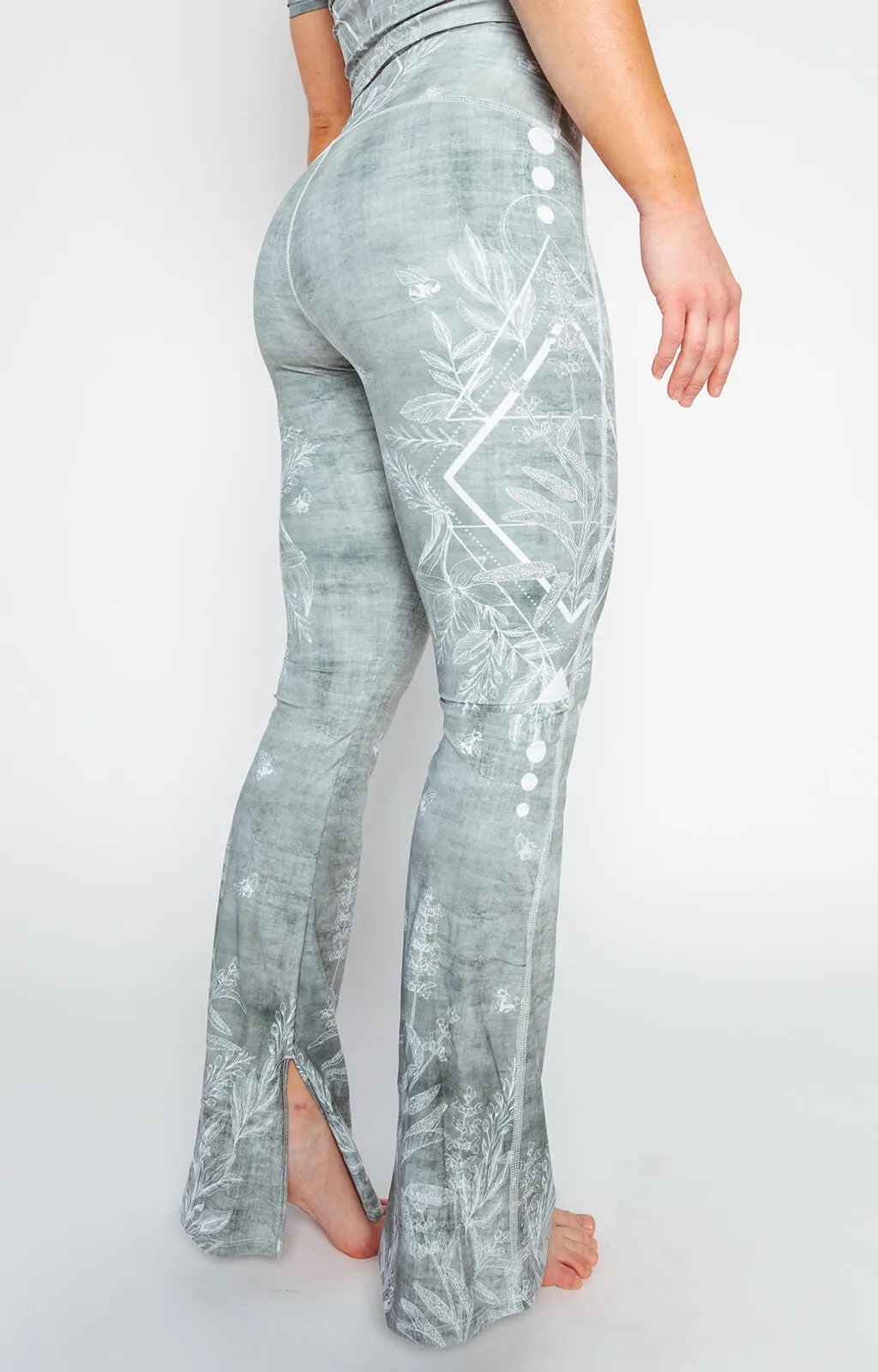 Split Flare Pant In Pure Sage