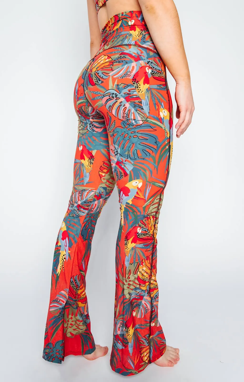 Split Flare Pant In Tropical Paradise