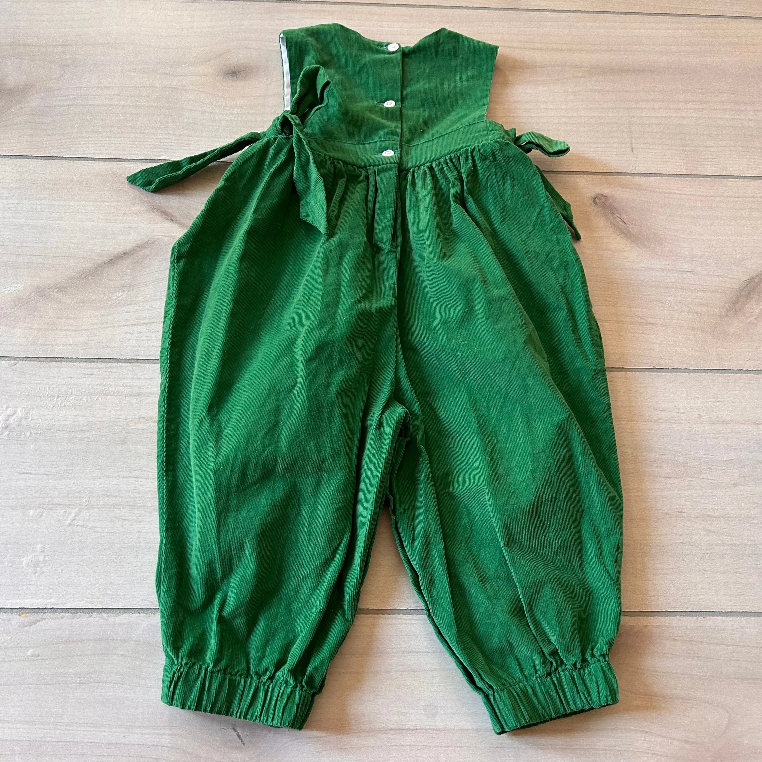 Stellybelly Green Corduory Side Tie Bubble Romper