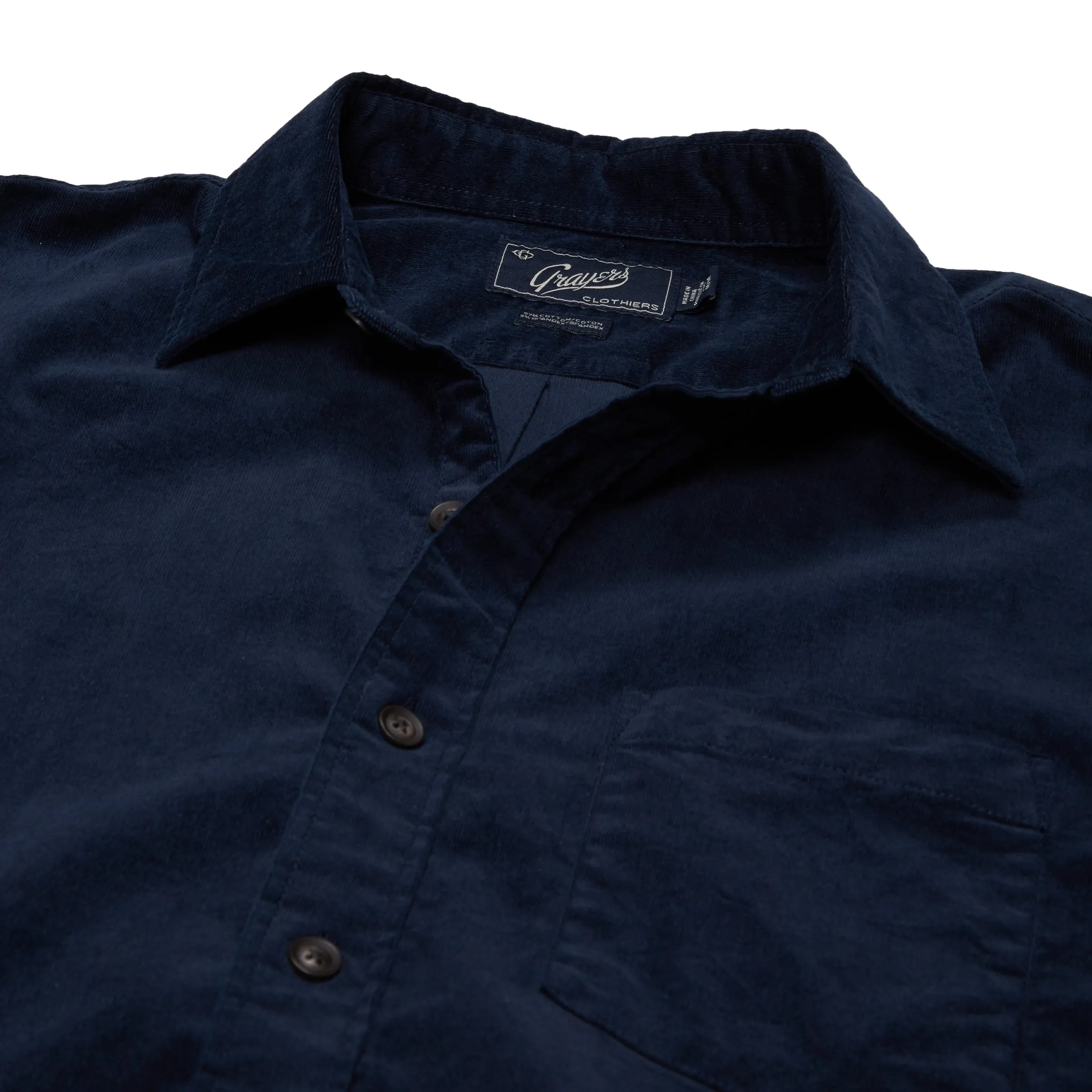 Sutherland Stretch Corduroy Shirt - Caviar